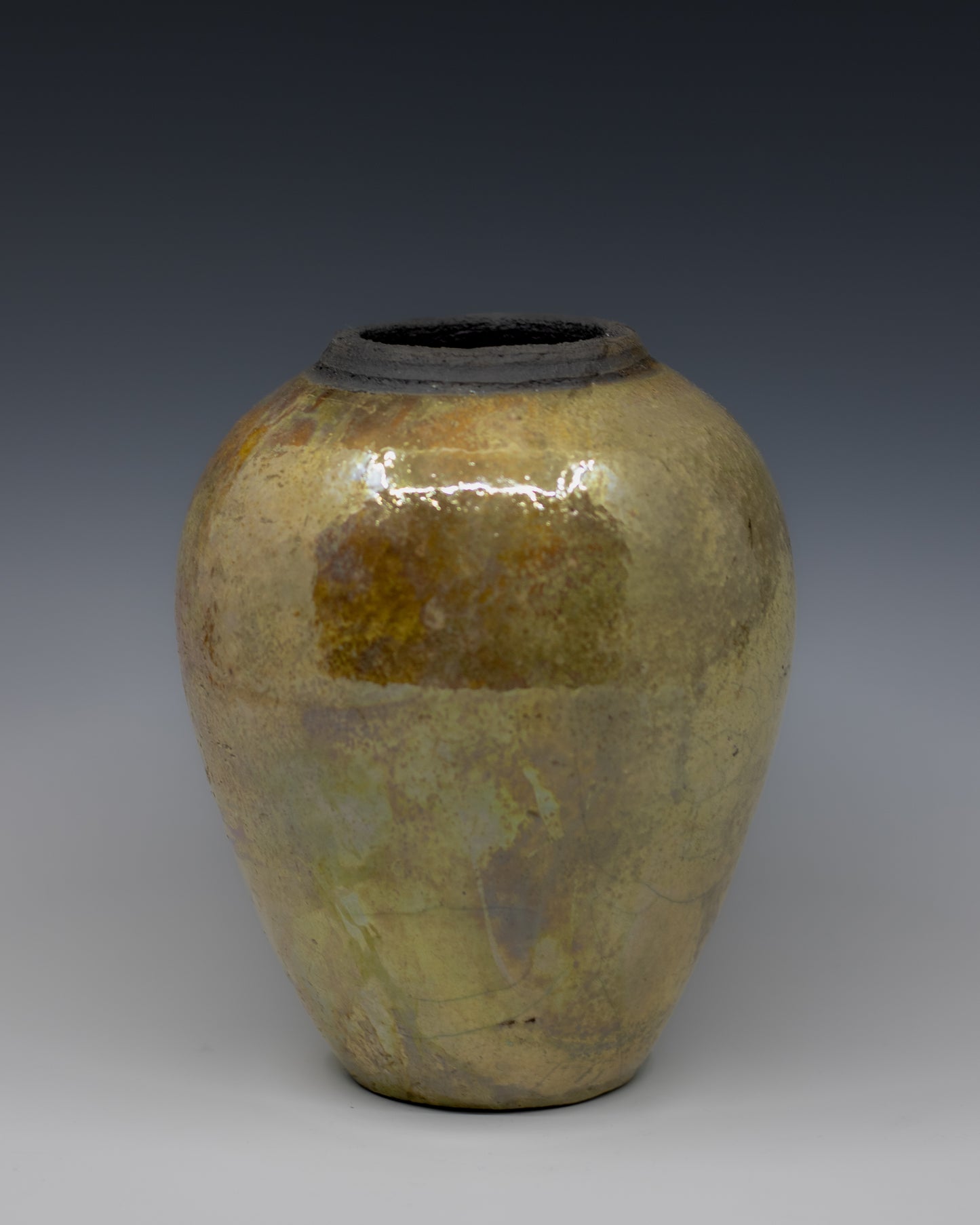 6.5” Gold Luster Raku Vase