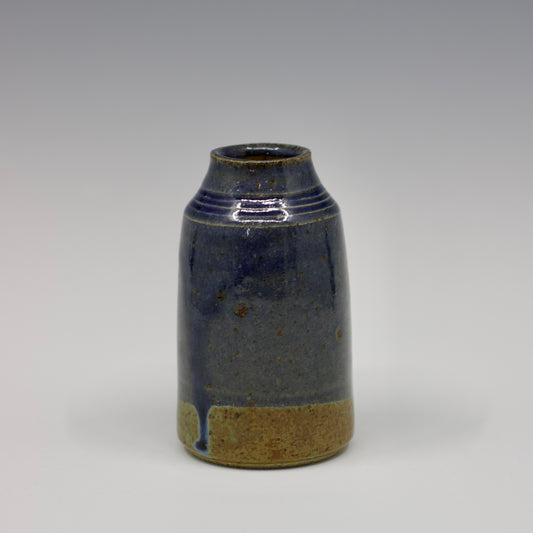 Cobalt Stoneware Bud Vase