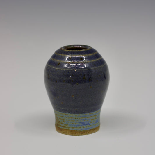 Cobalt Stoneware Bud Vase