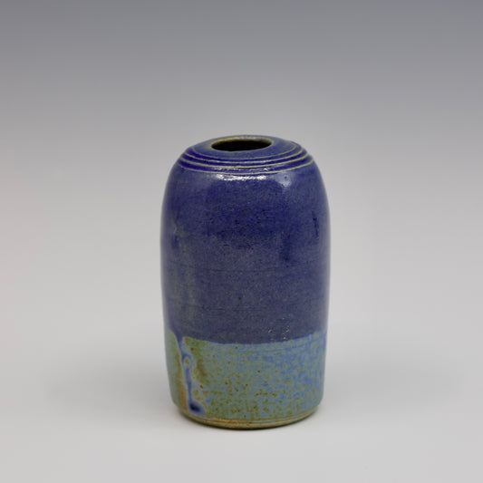 Cobalt Stoneware Bud Vase